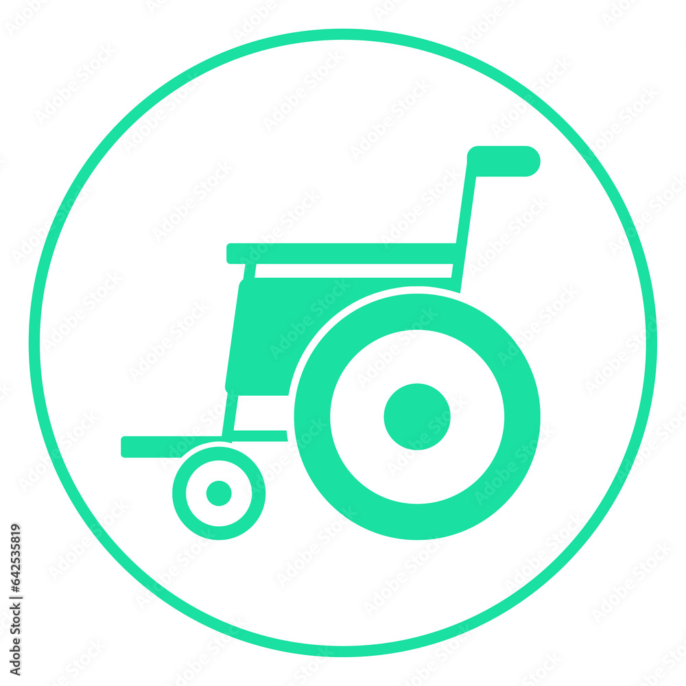 green mint wheelchair medical circle frame icon green mint wheelchair medical circle frame icon