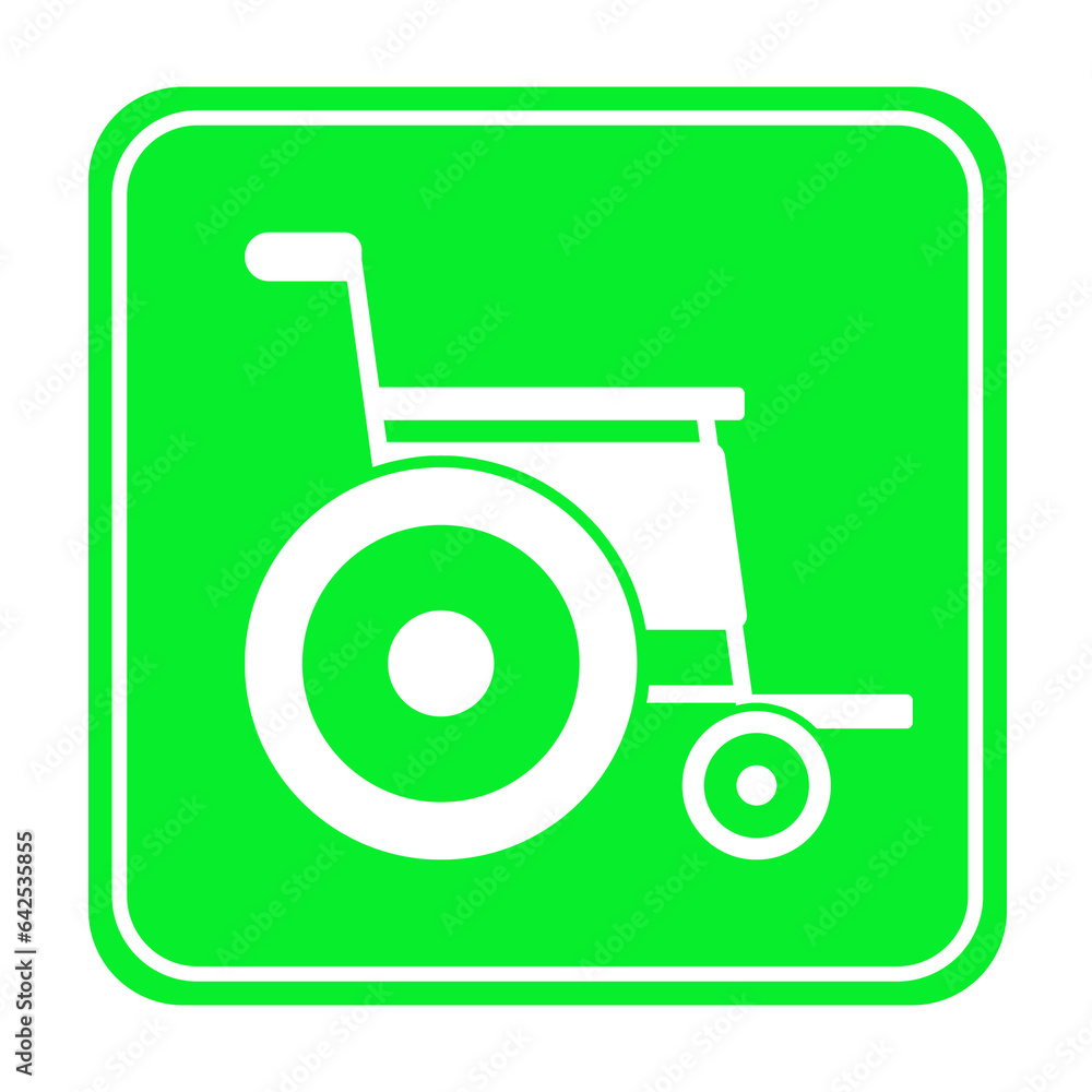 green wheelchair medical square icon green wheelchair medical square icon
