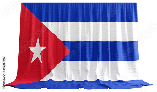 Free Download Cuban Flag Curtain in 3D Rendering Reflecting Cuba's Vibrant Spirit - GFXLoad