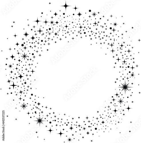 Celestial Stars Starry Frame. Galaxy sparkle stars.