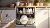 Appliance machine housework kitchen dish cleaning plate modern household domestic home hygiene dishwasher