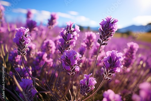 Lavender field. Mother's day concept with a copy space. Valentine day concept with a copy space. Greeting Card Concept.