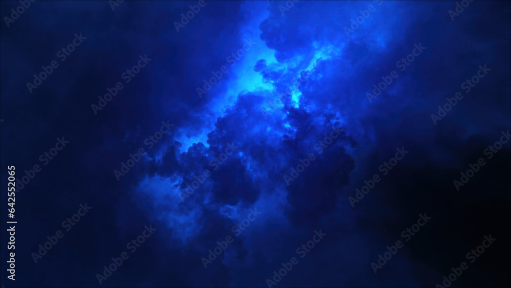 Fototapeta premium 3D rendering of thunderclouds with bright lightning flashes