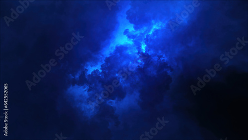 3D rendering of thunderclouds with bright lightning flashes © Vitaly