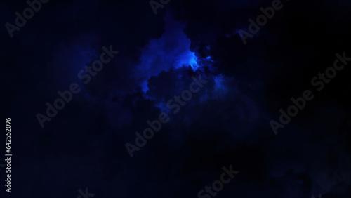 3D rendering of thunderclouds with bright lightning flashes photo