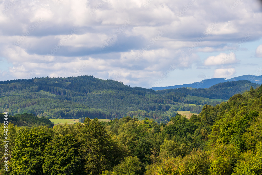 Landscape view in the countryside on a late summer sunny day