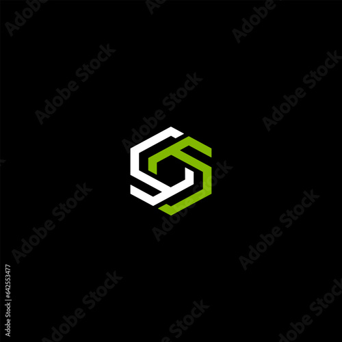 vector letter S hexagon symbols