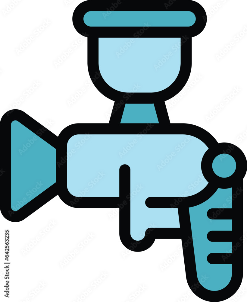 Gun painter icon outline vector. Car spray. Painter repair color flat Gun painter icon outline vector. Car spray. Painter repair color flat
