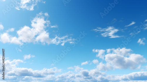 Blue sky with white clouds, sunny day, fair weather, bright daylight, sky with few clouds, sky gradient, sky background, nature,  © Ncorp