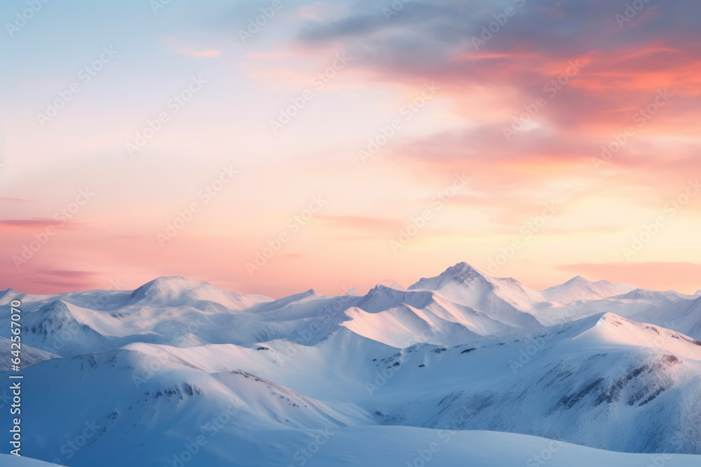 Majestic Sunset Over Snow-Capped Peaks