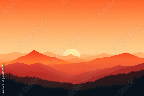 Golden Hour Glow Over Orange Ridge Mountains