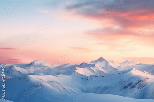 Majestic Sunset Over Snow-Capped Peaks