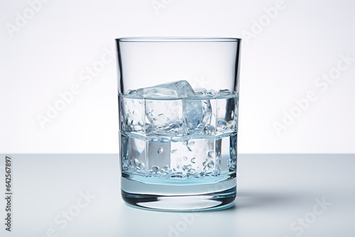 Pure drinking water in a glass or cup isolated on white background. High quality photo