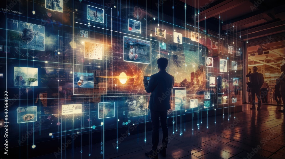 social networking services, streaming videos. The image signifies the intersection of digital content, community, and innovation. social networking services, streaming videos. The image signifies the intersection of digital content, community, and innovation.