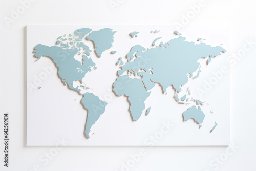 Clean and Simple World Map with Continents