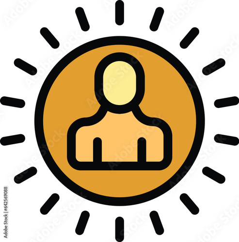 New hr manager icon outline vector. Credit finance. Approved form color flat