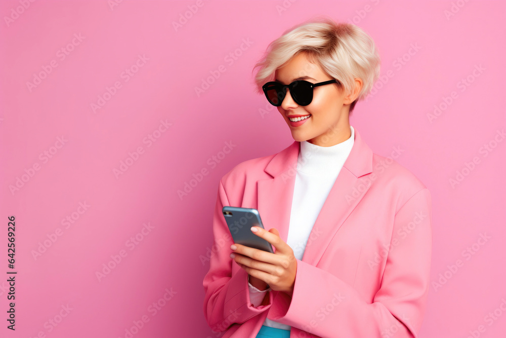 Stylish Woman with Smartphone Stylish Woman with Smartphone