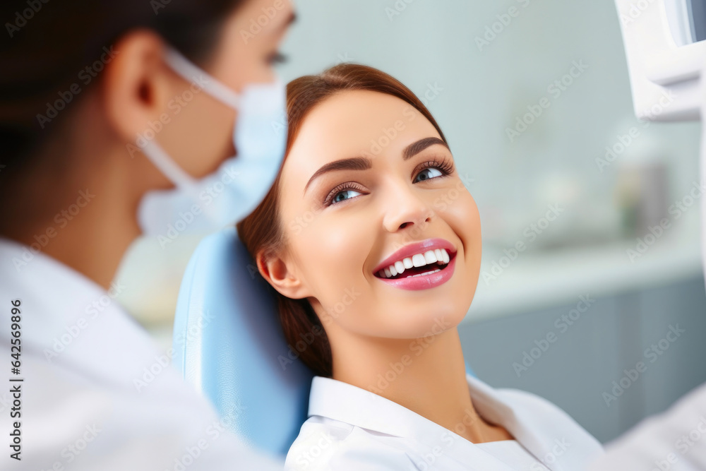 Fototapeta premium Teeth Inspection at the Dentist's Office