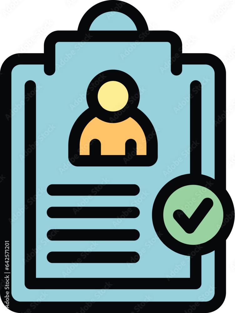 Man clipboard icon outline vector. Finance credit. Money business color flat Man clipboard icon outline vector. Finance credit. Money business color flat