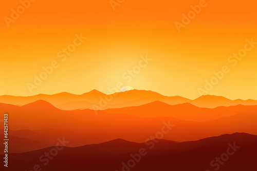 Nature's Canvas: Sunset over the Orange Peaks © AIproduction