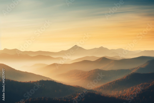 Scenic Sunset in the Ridge Mountains © AIproduction