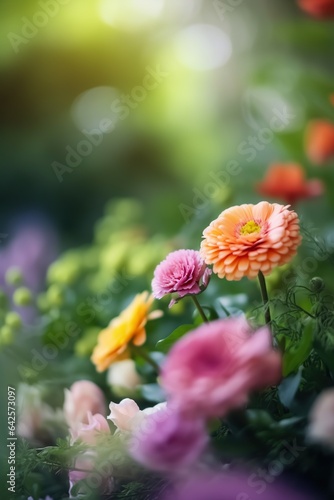 Close up of dreamy bouquet with colourful flowers