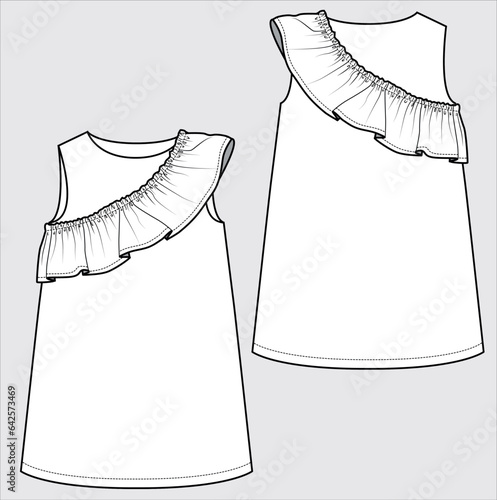 WOMEN AND GIRLS WEAR LONG DRESS VECTOR ILLUSTRATION