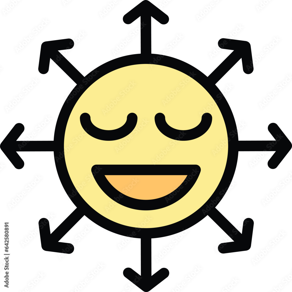 Surprise emoji icon outline vector. Person fun. Thinking effect color flat Surprise emoji icon outline vector. Person fun. Thinking effect color flat