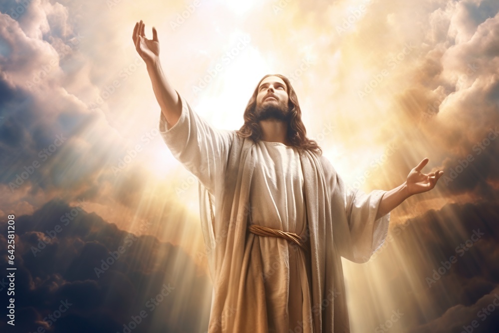 Jesus opening the heavens receiving blessings Jesus opening the heavens receiving blessings