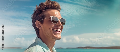Smiling Caucasian man weari...