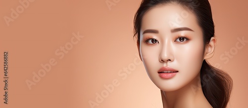 Asian woman with flawless s...