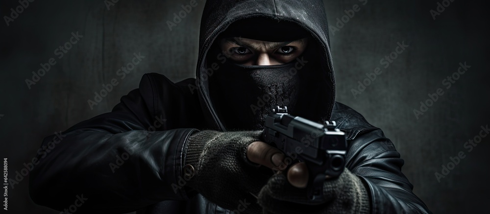 Assassin gangster armed and dangerous firing Empty area Assassin gangster armed and dangerous firing Empty area