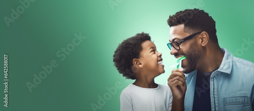 African American father and...