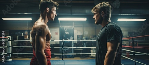 Young man trains client wit...