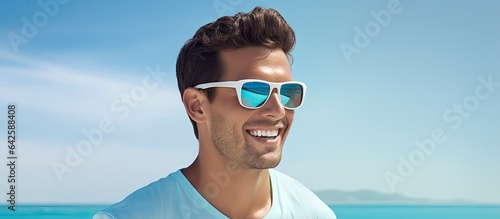 Smiling Caucasian man weari...