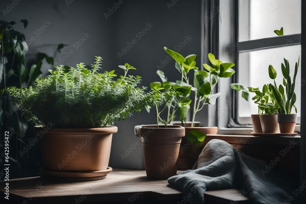 plants in pots