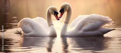 A charming and lovely couple of swans