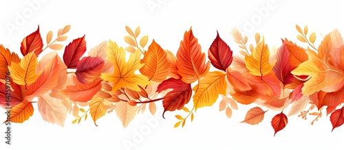 Autumn themed invitation design with leaves isolated on white background ready for customization