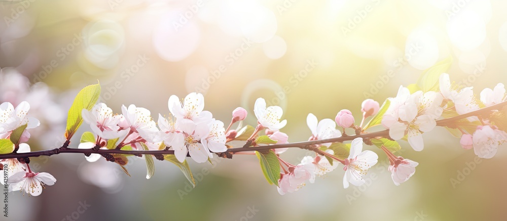 Background with out of focus blur and bokeh effects during spring