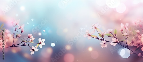 Background with out of focus blur and bokeh effects during spring