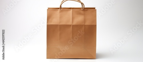 Brown bag on white surface