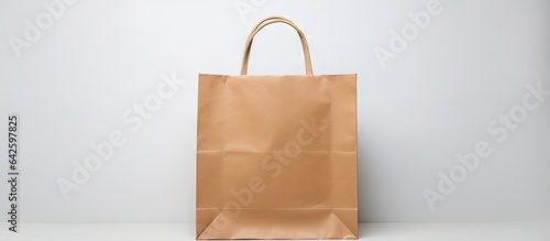 Brown bag on white surface