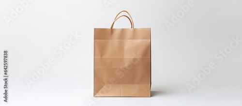 Brown bag on white surface