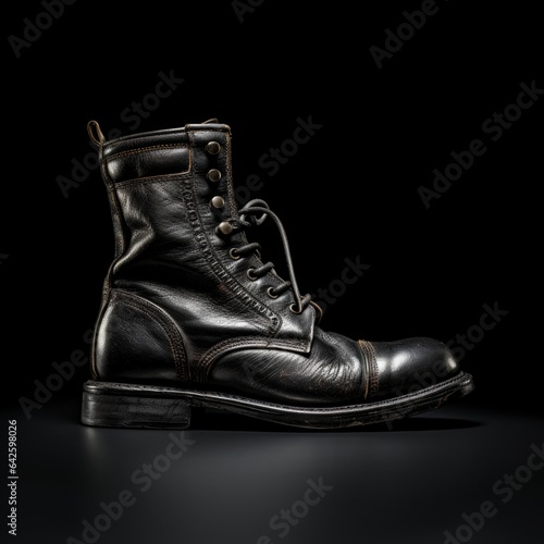 Trendy Boot Footwear Photorealistic Square Illustration. Stylish footgear Ai Generated Trendy Illustration with Comfortable Casual Boot Footwear. © Vector Juice