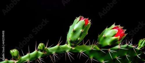 Close up of a cactus bud wi...
