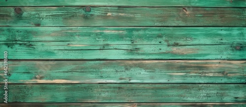 Close up of vintage obsolete green wooden board texture