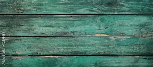 Close up of vintage obsolete green wooden board texture