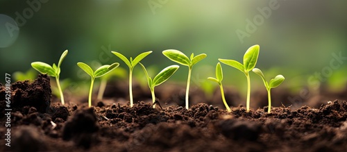 Closeup of young sprouts on...