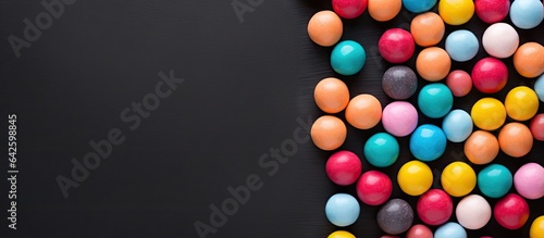 Colorful candy balls on gra...