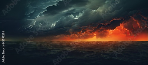 Dark stormy clouds in the s...